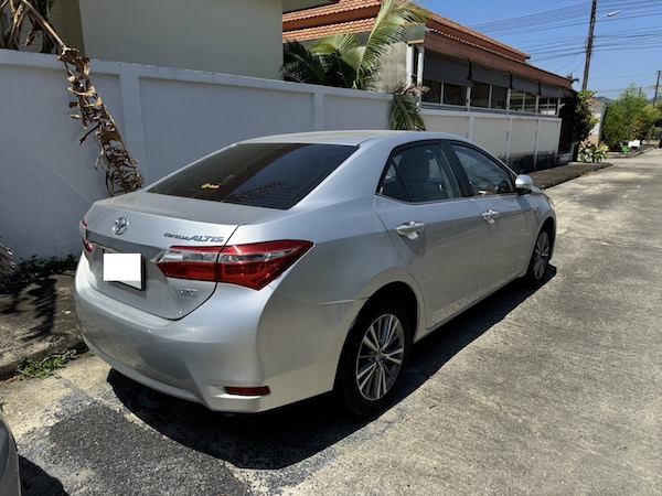 Phuket Car for Rent: Toyota Corolla Altis 1.8E 2014