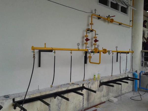 stainless steel kitchen equipment, including gas and hood system installation