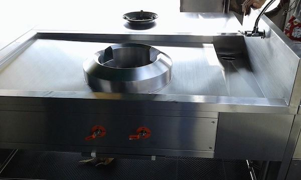 stainless steel kitchen equipment, including gas and hood system installation