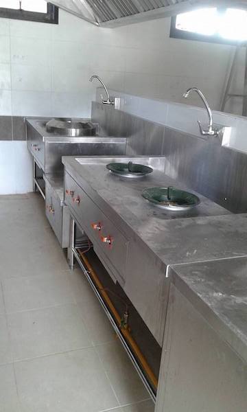 stainless steel kitchen equipment, including gas and hood system installation