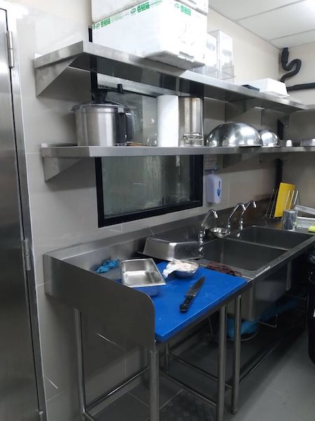 stainless steel kitchen equipment, including gas and hood system installation