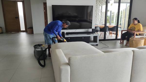Phuket housekeeping, deep cleaning, glass wiping, disinfectant spraying, dust mite removal services