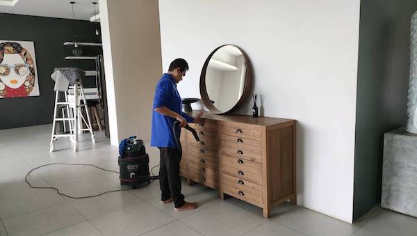 Phuket housekeeping, deep cleaning, glass wiping, disinfectant spraying, dust mite removal services