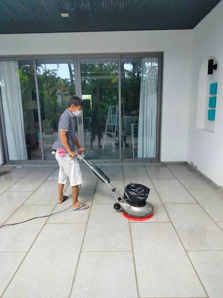 Phuket housekeeping, deep cleaning, glass wiping, disinfectant spraying, dust mite removal services